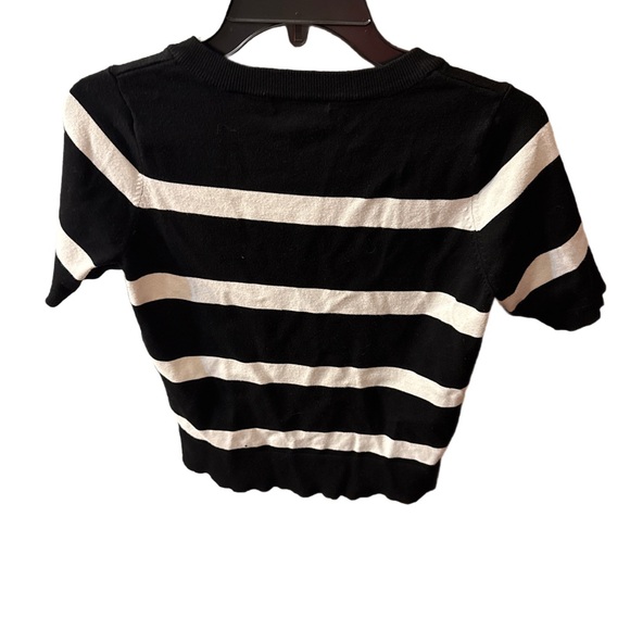 Red Black and White Striped Cardigan - Picture 7 of 11